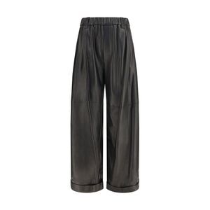 Brunello Cucinelli Women Baggy Nappa Leather Pants